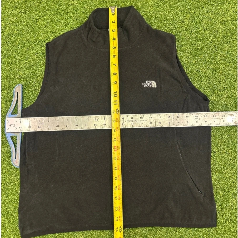 The North Face Womens Black Full Zip Fleece Vest Jacket XXL TKA 100 Logo